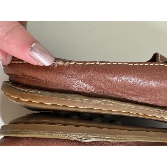 Born Slip-On Loafer Mule Women US 7.5 Brown Leather Comfort Preppy Driving - Picture 4 of 9